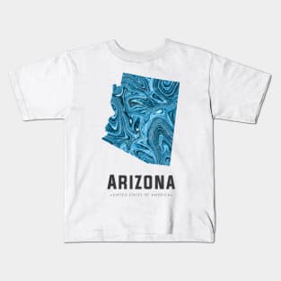 Arizona state map abstract blue Kids T-Shirt